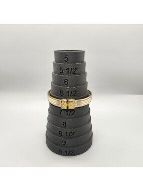 Multi-Tone Metal Bangle Bracelet With Gold-Tone Clasp Size 7 Inches Elegant Desi